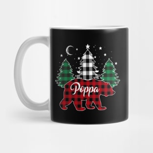 Poppa Bear Buffalo Red Plaid Matching Family Christmas Mug